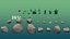 Trees stones mushrooms flowers and grass Low-poly 3D model