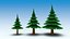 Trees stones mushrooms flowers and grass Low-poly 3D model