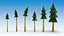 Trees stones mushrooms flowers and grass Low-poly 3D model