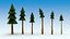 Trees stones mushrooms flowers and grass Low-poly 3D model