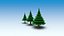 Trees stones mushrooms flowers and grass Low-poly 3D model
