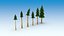 Trees stones mushrooms flowers and grass Low-poly 3D model