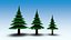 Trees stones mushrooms flowers and grass Low-poly 3D model