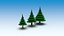 Trees stones mushrooms flowers and grass Low-poly 3D model