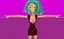 free low poly woman in dress 35