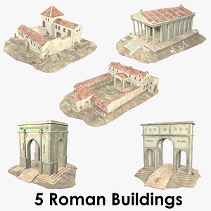 Roman Buildings Collection XL - Low Poly - Textured 3D model