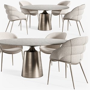 Yoda Argile table Camilla armchair 3D model