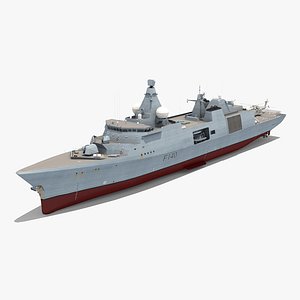 Type 31 Frigate with Merlin Helicopter