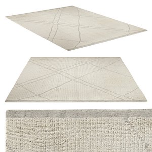 3D model Gwyneth Amber Lewis x Loloi Denim Silver