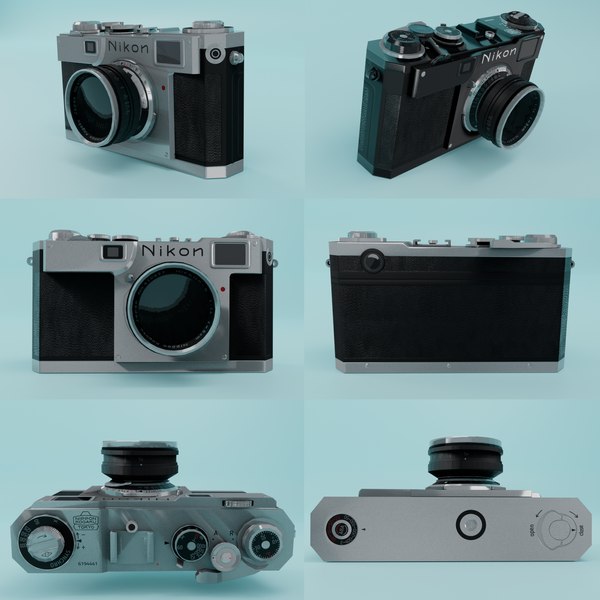 Camera Nikon S2 Black Dial 1954 Low-poly 3D 모델 Camera Nikon S2 Black Dial 1954 Low-poly 3D 모델