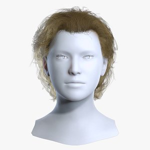 Casual Swept Back Short Haircut - Real-time Hair Cards 3D model