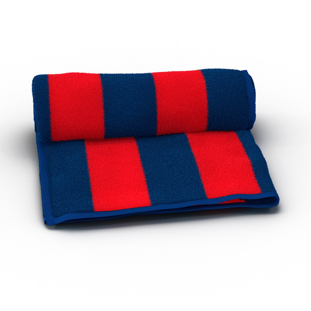 Beach Towel Red 3D Model 3D model preview