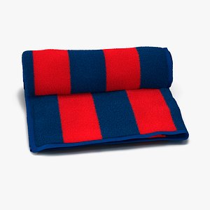 Beach Towel Red 3D Model