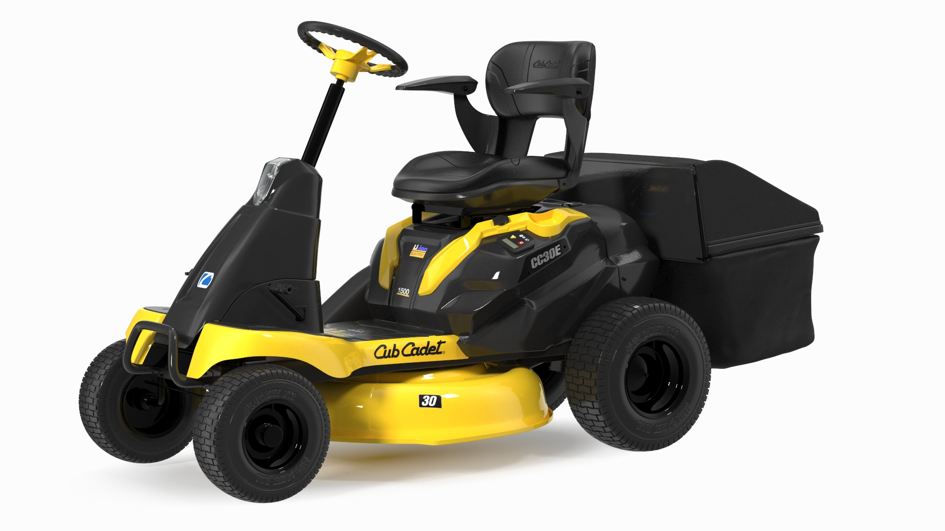 Electric Riding Lawn Mower With Bagger Cub Cadet CC30E 3D Model TurboSquid 2136226