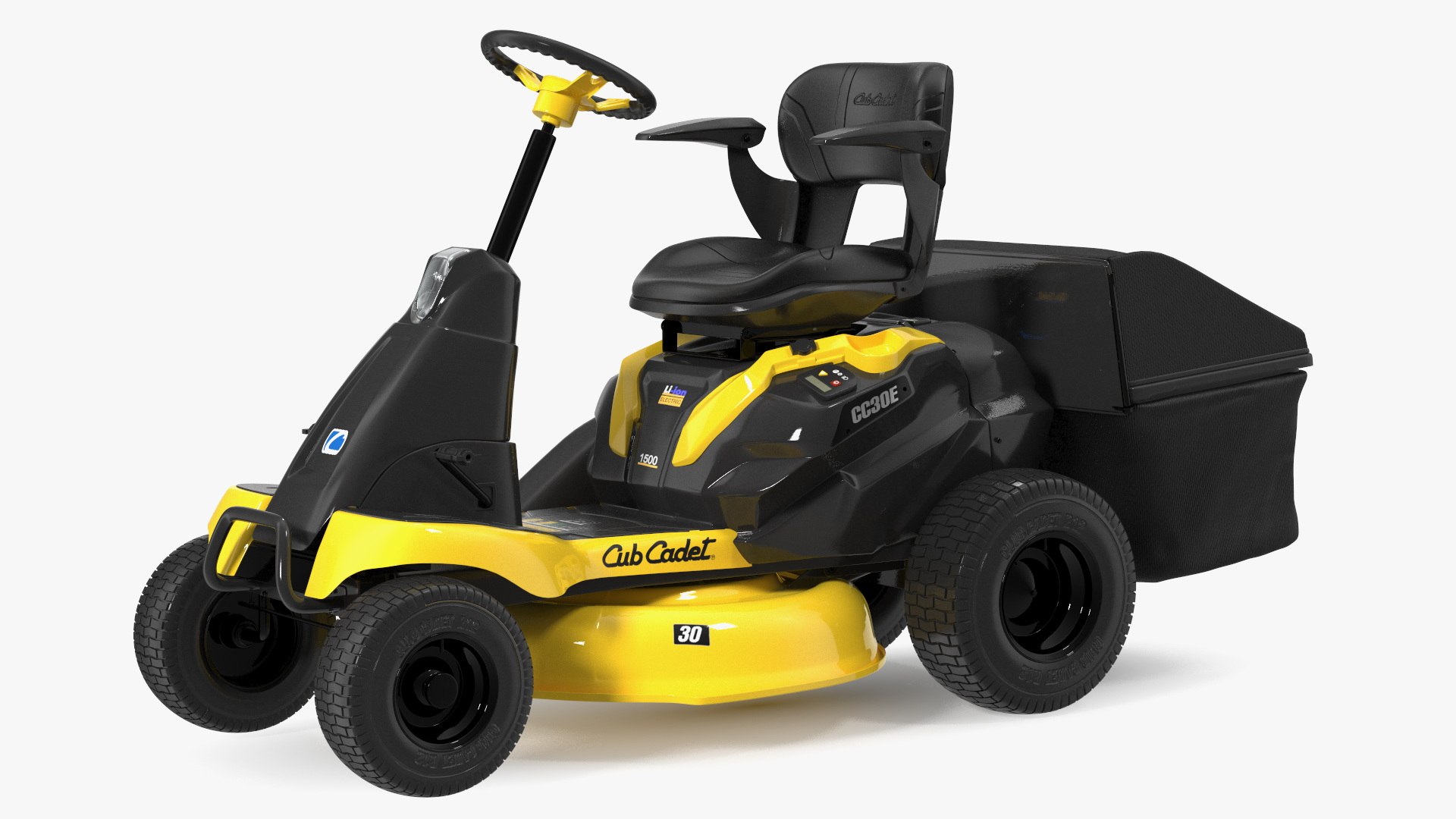 Electric Riding Lawn Mower with Bagger Cub Cadet CC30E 3D model ...