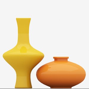 Vase yellow blue