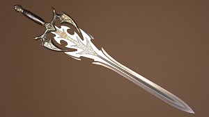 Antique Fantasy Sword - PBR low-poly 3D model