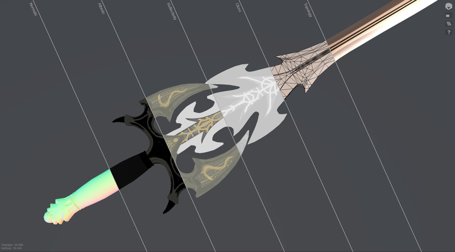 Antique Fantasy Sword - PBR low-poly 3D model https://p.turbosquid.com/ts-thumb/7C/DoVnby/I3/7/png/1643646634/1920x1080/fit_q87/14a2f27bd969e1cc1cf0b561c35a08f64c664d9a/7.jpg