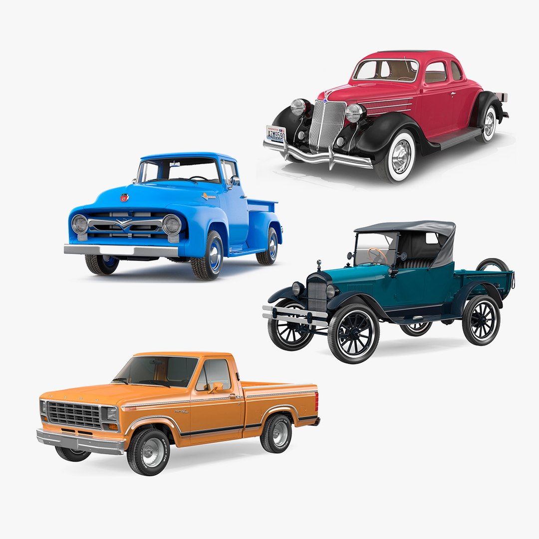 Ford Vintage Cars Collection 2 3D model preview