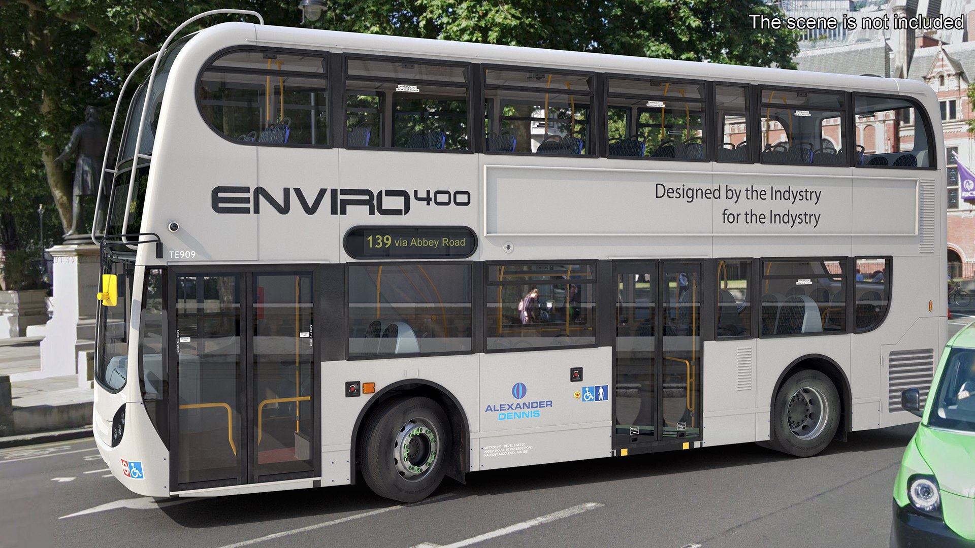 Alexander Dennis Enviro400 Double Decker Bus Rigged for Cinema 4D 3D model preview