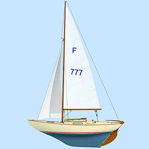sailing yacht folkboat boat 3ds
