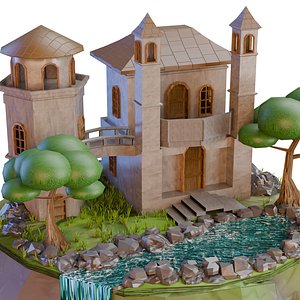 Game Ready floating castle island