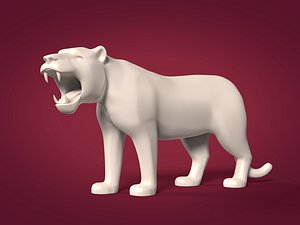 3D tiger figurine model