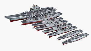 China Shandong Carrier Fleet 3D model