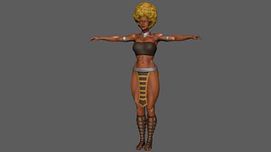 3D Queen African rigged Character 3D Model model
