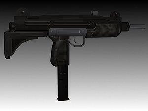 3ds max uzi submachine gun