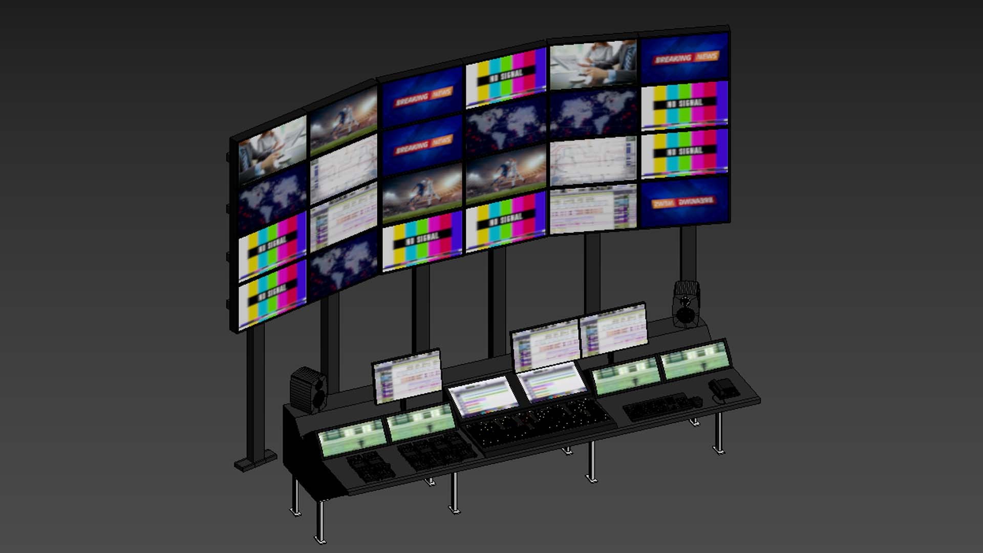 Production Control Room Setup 3D Model - TurboSquid 2088739