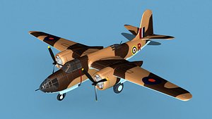3D Douglas DB-7 Boston Mk I V03 RAF model