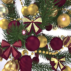 3d christmas tree branch balls