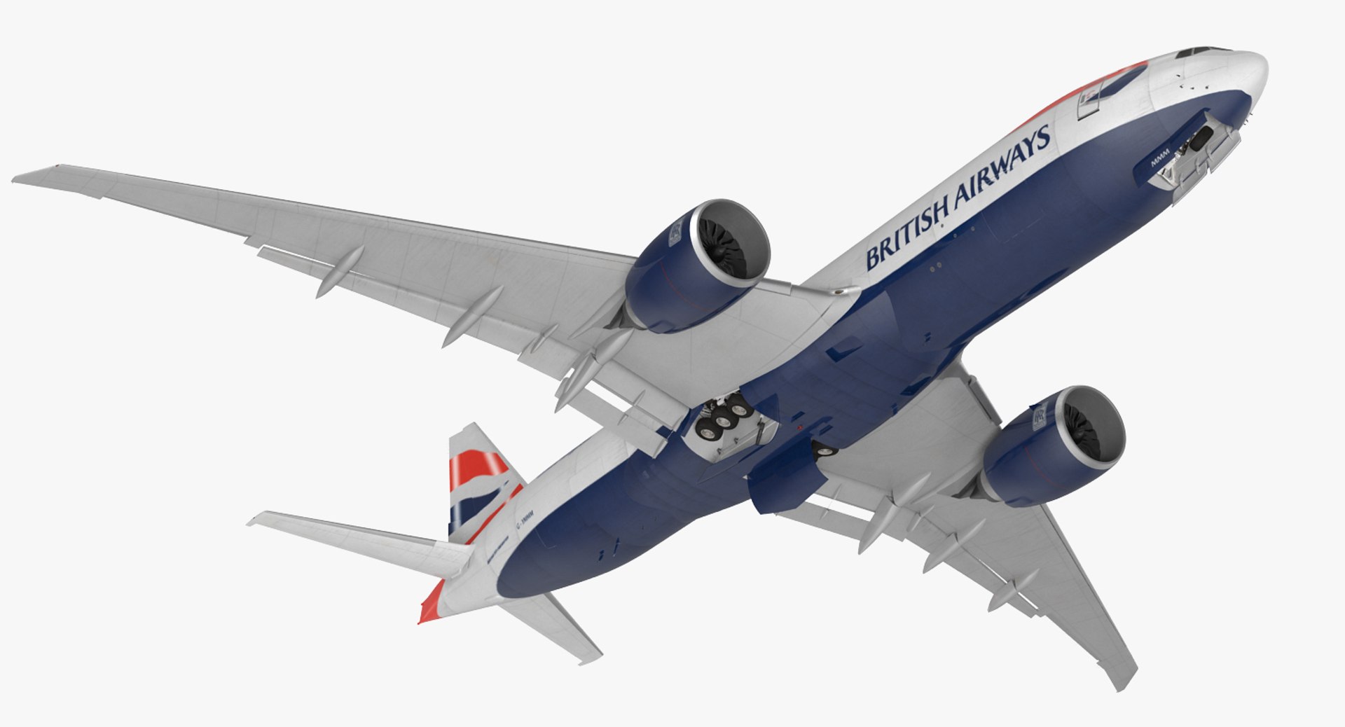 Boeing 777 Freighter British Airways Rigged 3D model preview