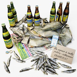 russia dried fish beer 3d max