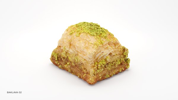 3D model pistachio baklava 3 pieces - TurboSquid 1360963