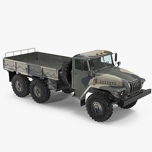 Ural 4320 Soviet Cargo Truck 3D Model