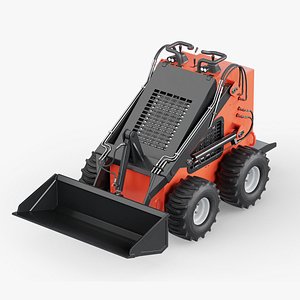 3D Skid Steer Loader Orange model