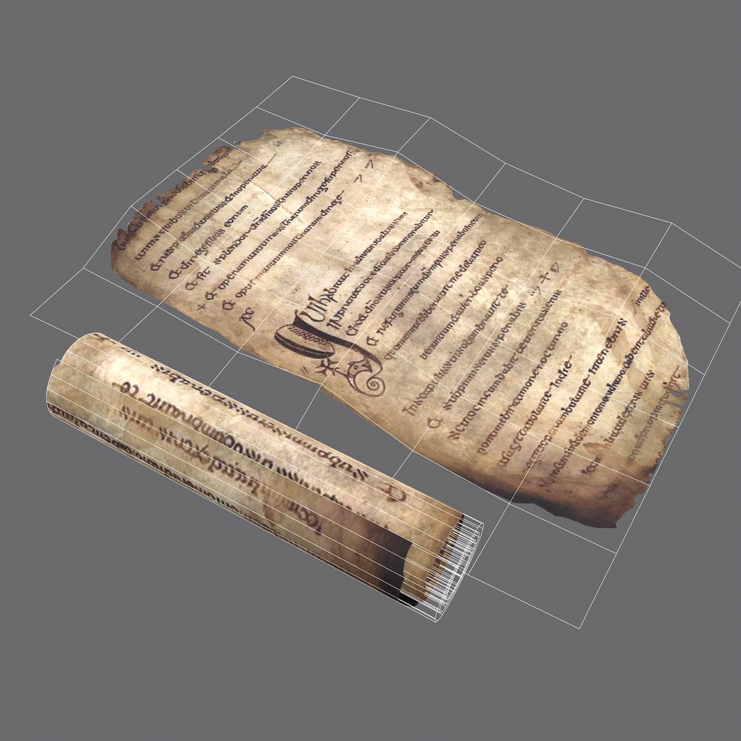 3D Scroll And Page Of The Psalter Of St Columbia Model - TurboSquid 1731675