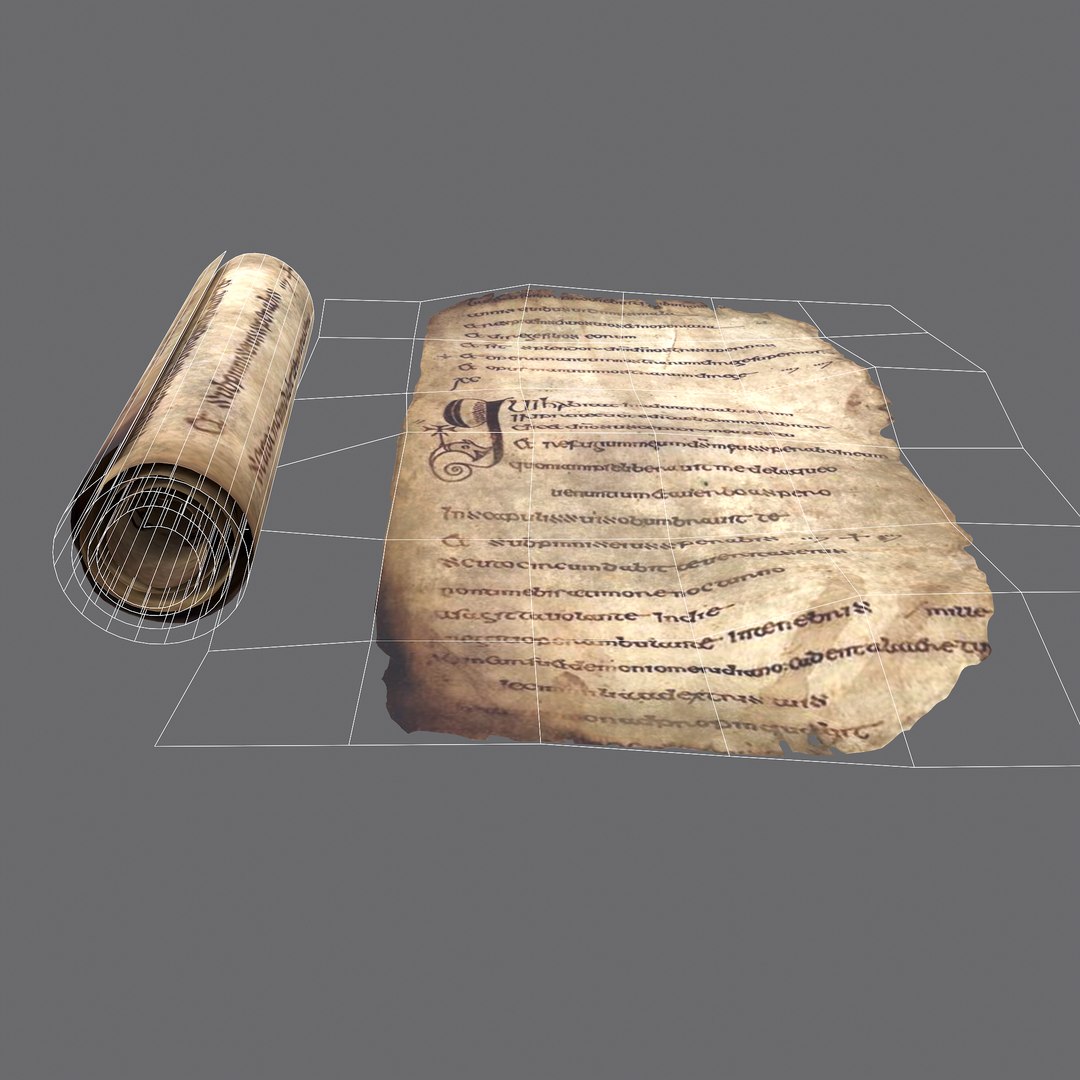 3D Scroll And Page Of The Psalter Of St Columbia Model - TurboSquid 1731675