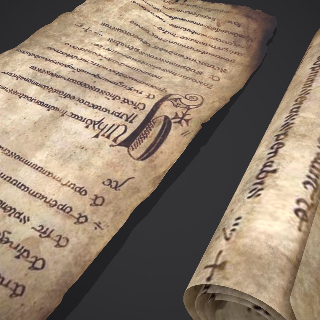 3D Scroll And Page Of The Psalter Of St Columbia Model - TurboSquid 1731675