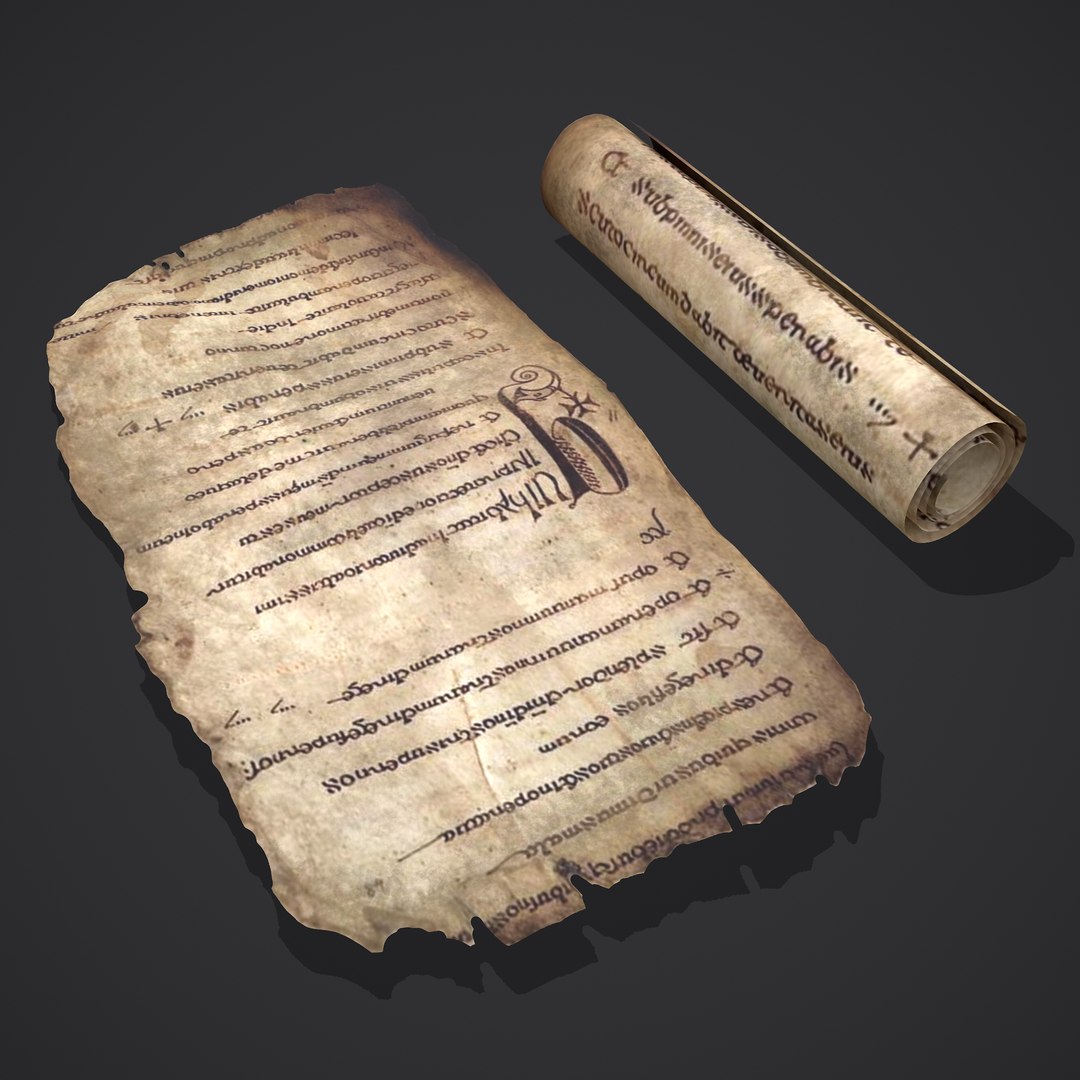 3D Scroll And Page Of The Psalter Of St Columbia Model - TurboSquid 1731675