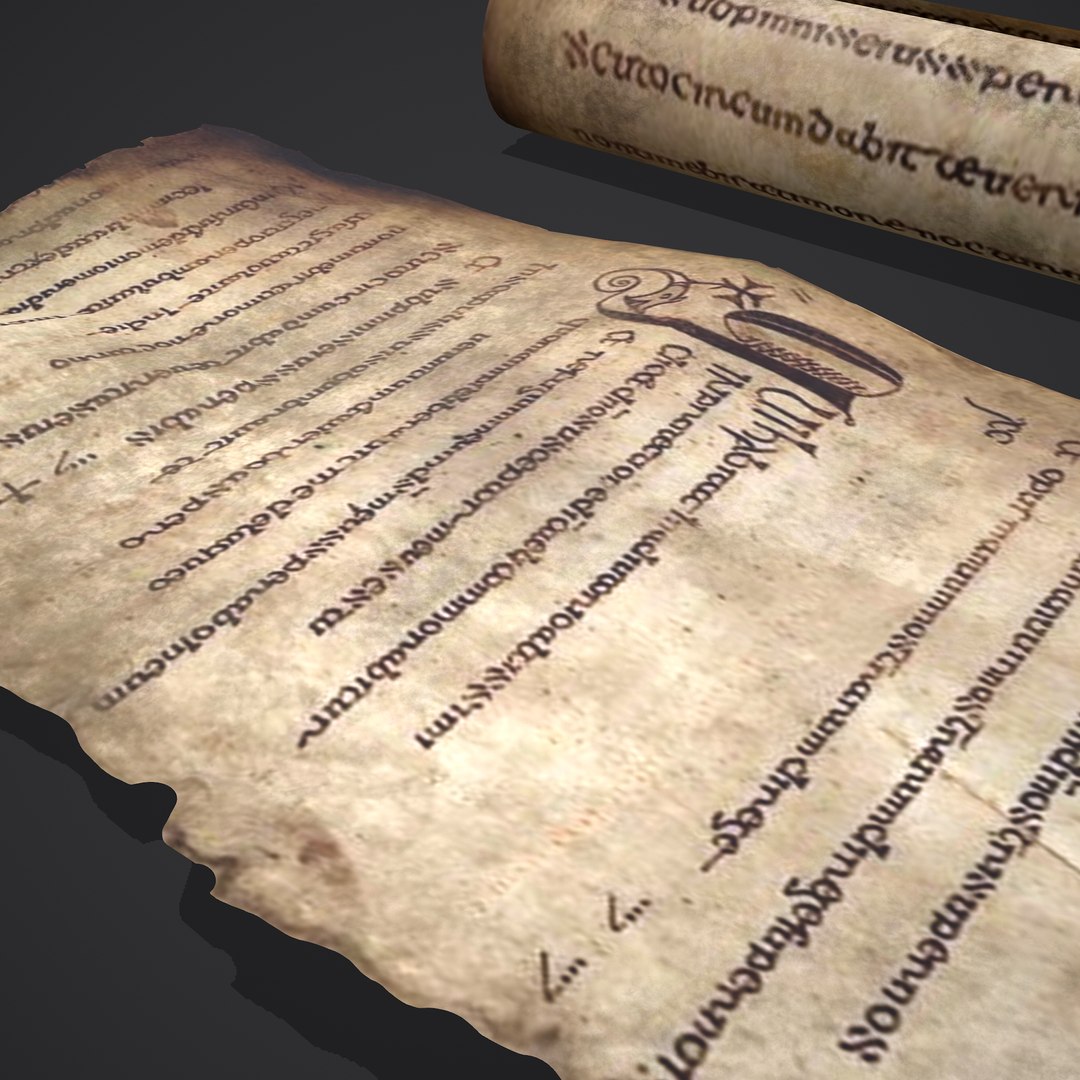 3D Scroll And Page Of The Psalter Of St Columbia Model - TurboSquid 1731675