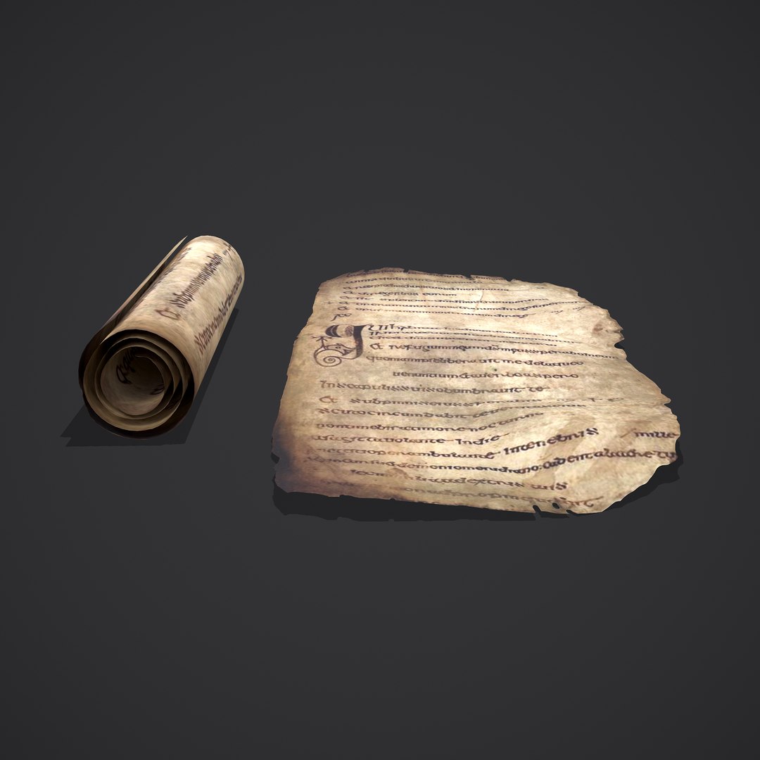 3D Scroll And Page Of The Psalter Of St Columbia Model - TurboSquid 1731675