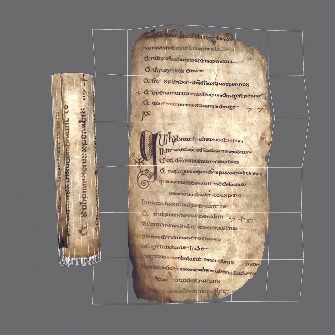 3D Scroll And Page Of The Psalter Of St Columbia Model - TurboSquid 1731675