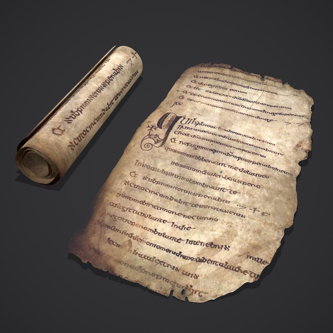 3D Scroll And Page Of The Psalter Of St Columbia Model - TurboSquid 1731675