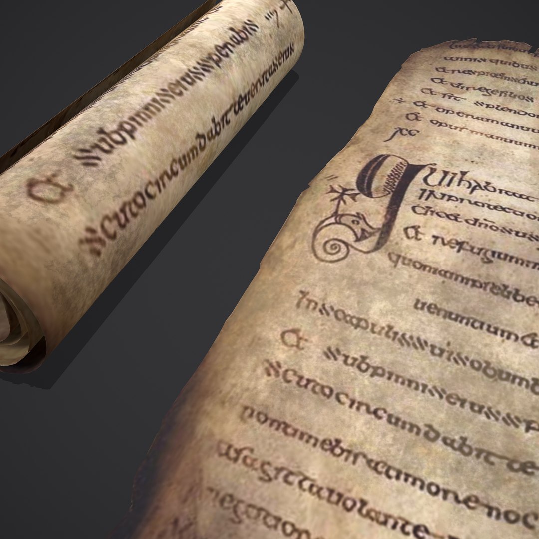 3D Scroll And Page Of The Psalter Of St Columbia Model - TurboSquid 1731675