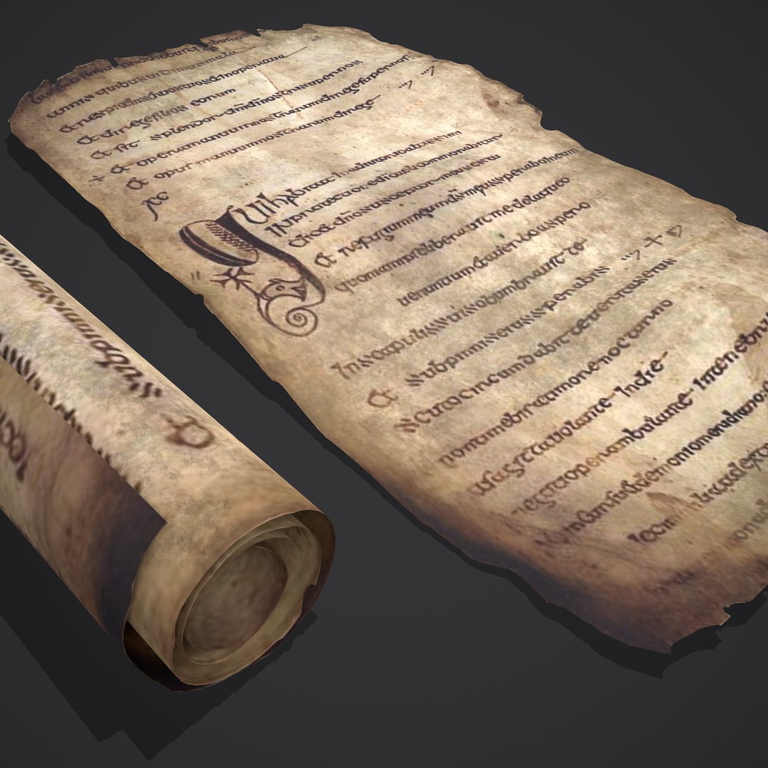 3D Scroll And Page Of The Psalter Of St Columbia Model - TurboSquid 1731675