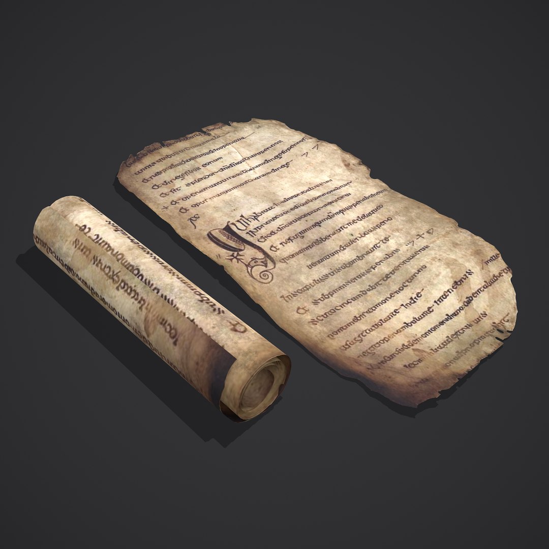 3D Scroll And Page Of The Psalter Of St Columbia Model - TurboSquid 1731675