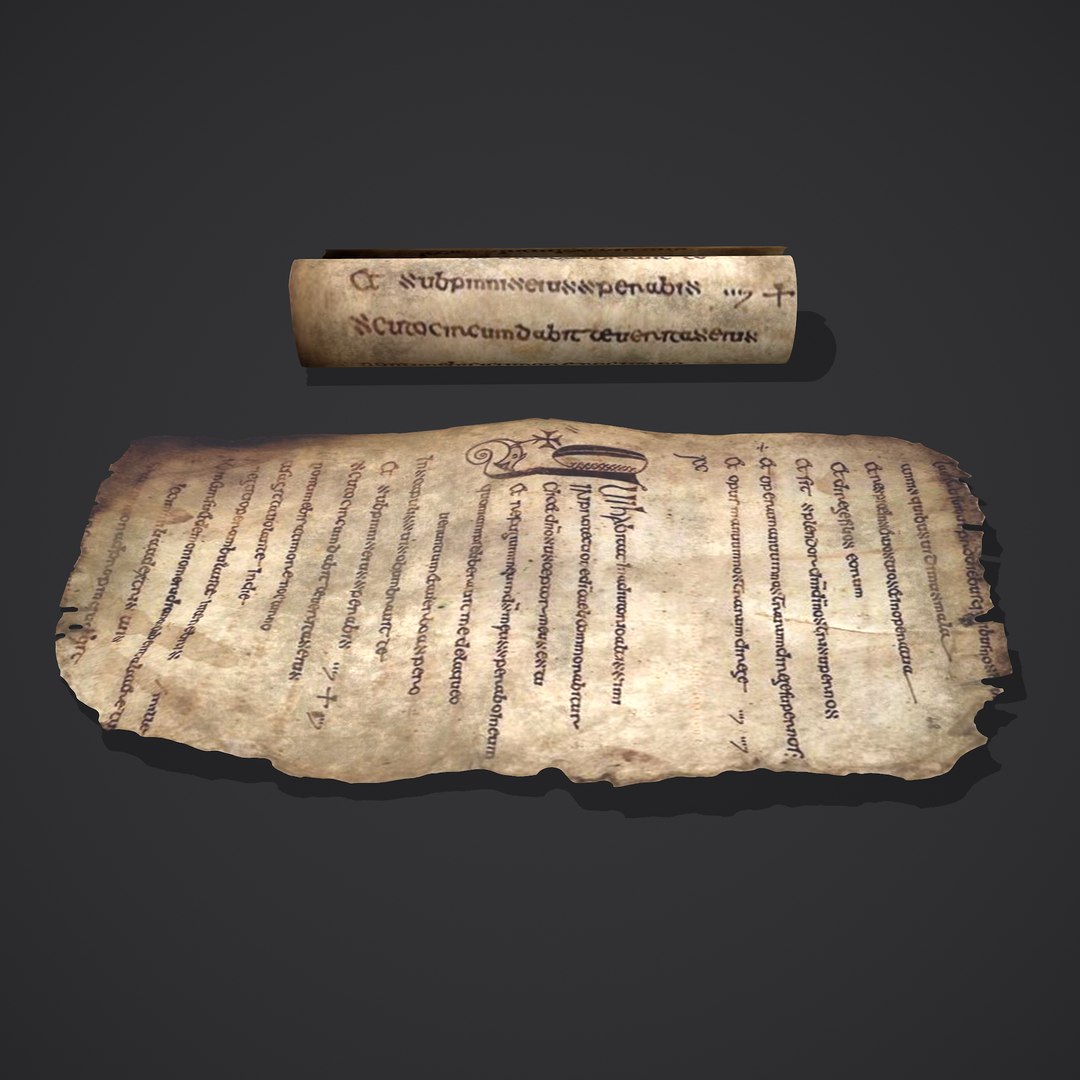 3D Scroll And Page Of The Psalter Of St Columbia Model - TurboSquid 1731675